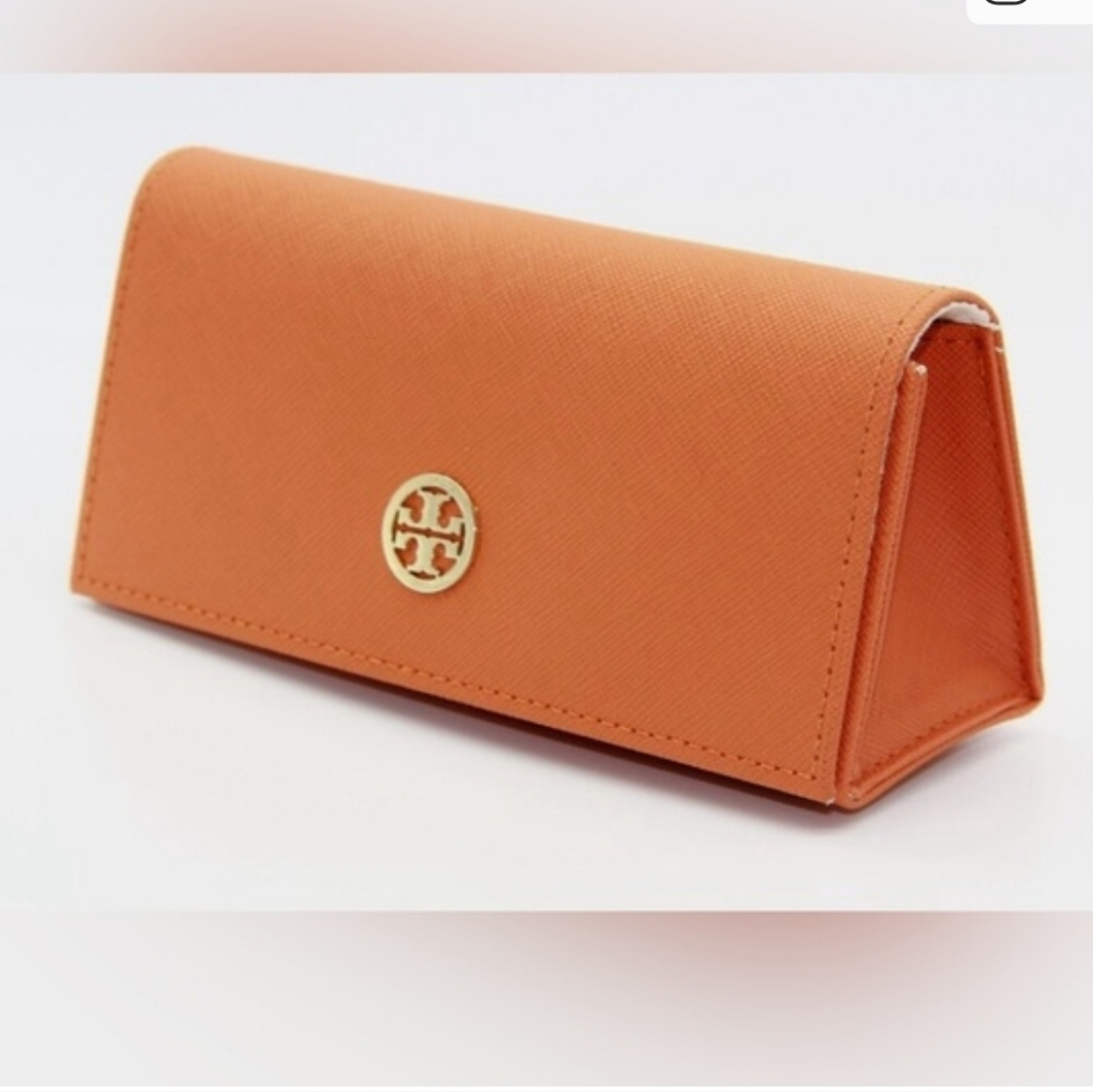 Tory Burch Burnt Orange Eyewear  Case With Cloth Pouch